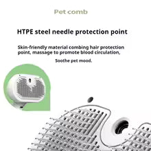 Escova de Vapor 2 em 1 para Cães e Gatos – Remove Pelos e Deixa o Pelo Macio